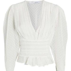 Iro Ciotapse Pleated Swiss Dot Blouse